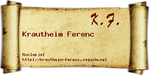 Krautheim Ferenc névjegykártya