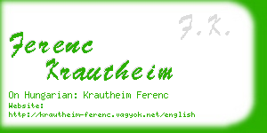 ferenc krautheim business card